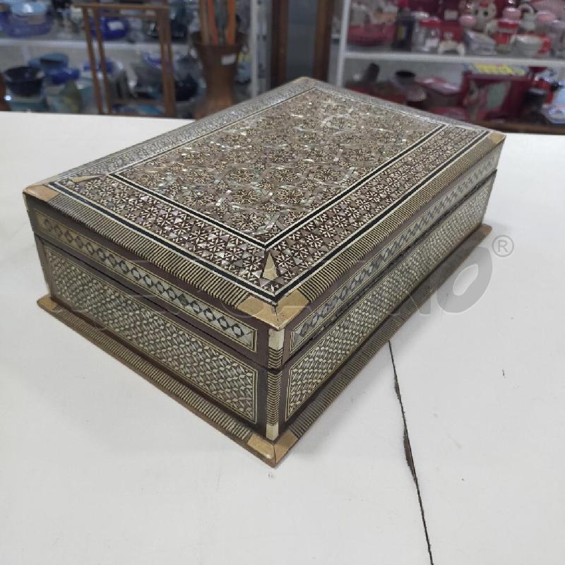 SCATOLA LEGNO INTARSIATA MADREPERLA DA RIV | Mercatino dell'Usato Roma rebibbia 3