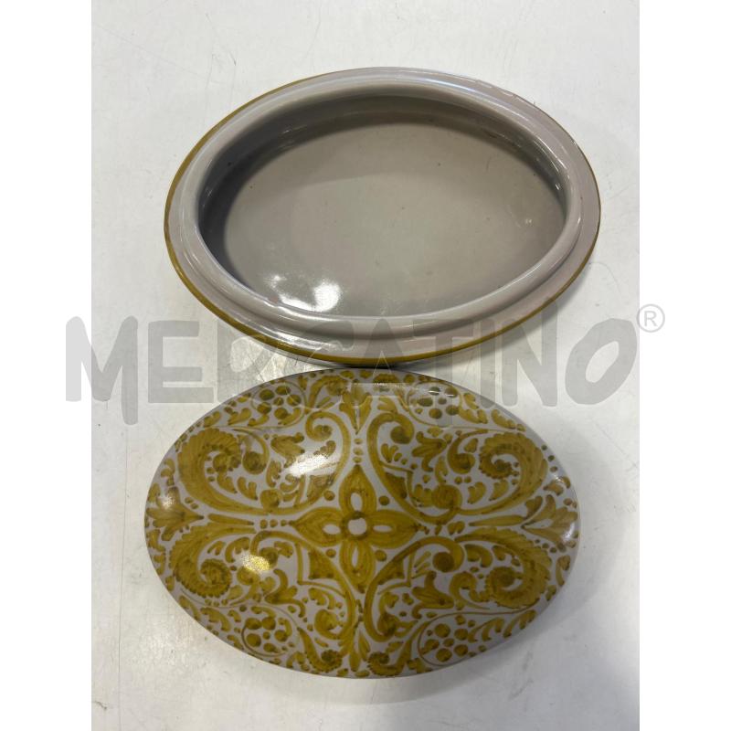 SCATOLA OVALE CERAM BEIGE GIALLA DERUTA VECCHIA | Mercatino dell'Usato Roma rebibbia 2