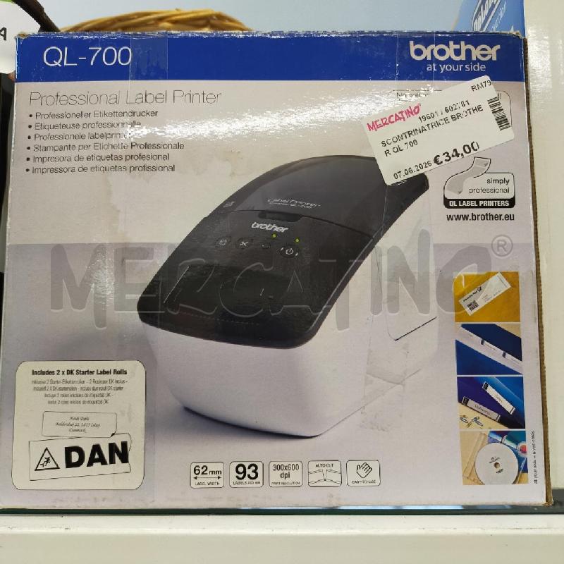 SCONTRINATRICE BROTHER QL 700 | Mercatino dell'Usato Roma rebibbia 1