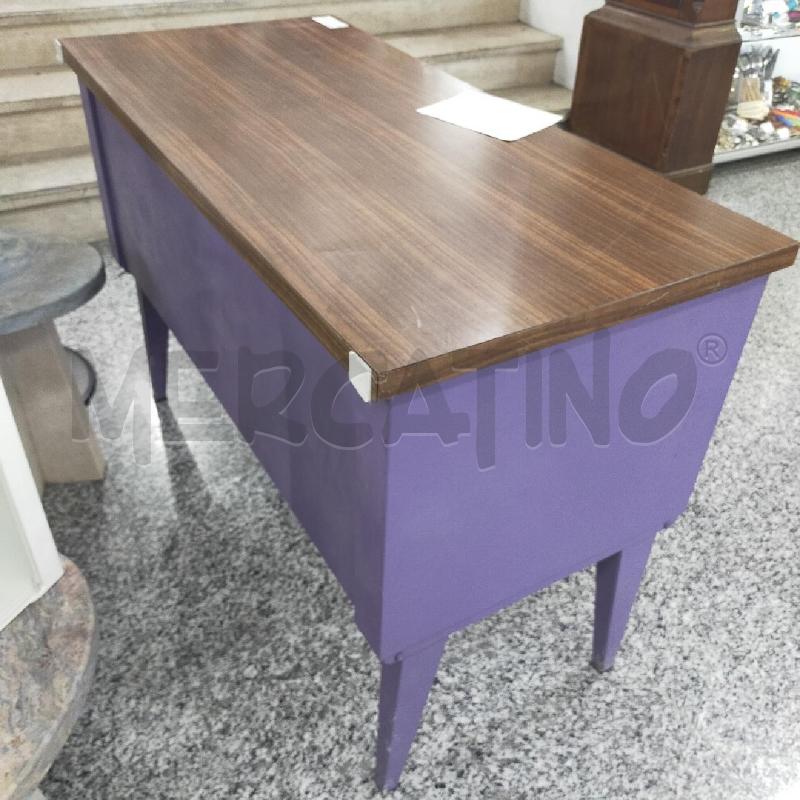 SCRIVANIA METALLO 4 CASS. VIOLA/GIALLA | Mercatino dell'Usato Roma rebibbia 2