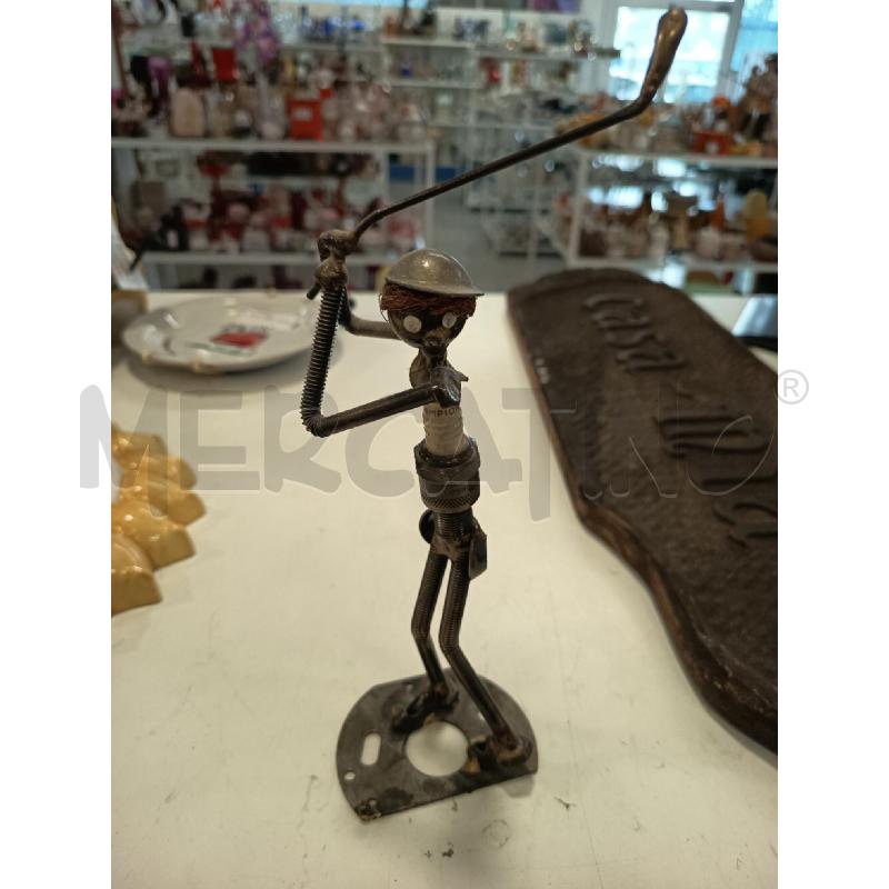 SCULTURA ACCIAIO GOLFISTA CANDELA | Mercatino dell'Usato Roma rebibbia 1