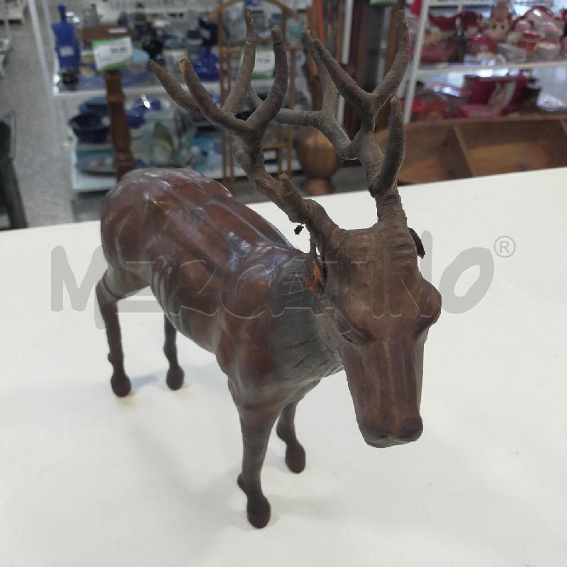 SCULTURA ANIMALE CUOIO CERVO | Mercatino dell'Usato Roma rebibbia 1