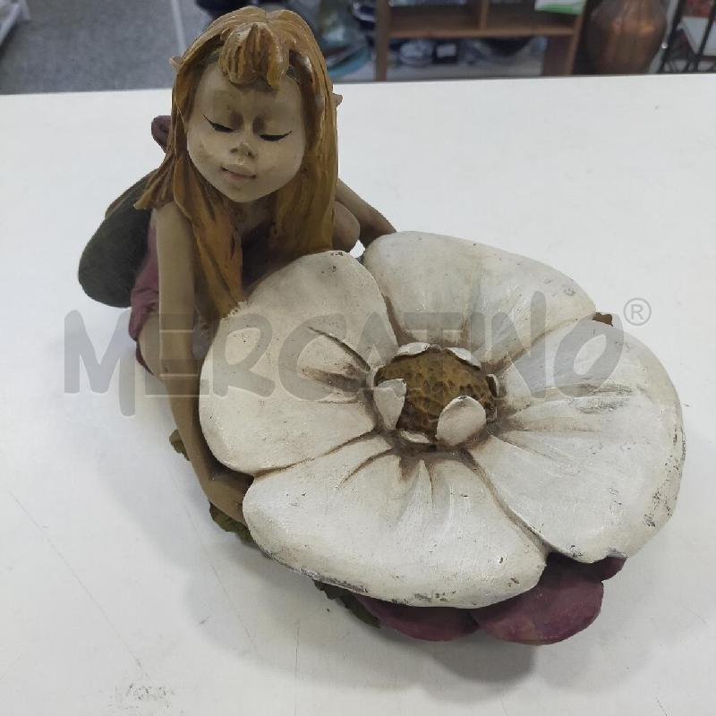 SCULTURA ELFO FIORE BIANCO  | Mercatino dell'Usato Roma rebibbia 1