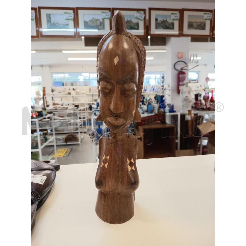 SCULTURA ETNICA INTARSI BIANCHI DONNA  | Mercatino dell'Usato Roma rebibbia 1