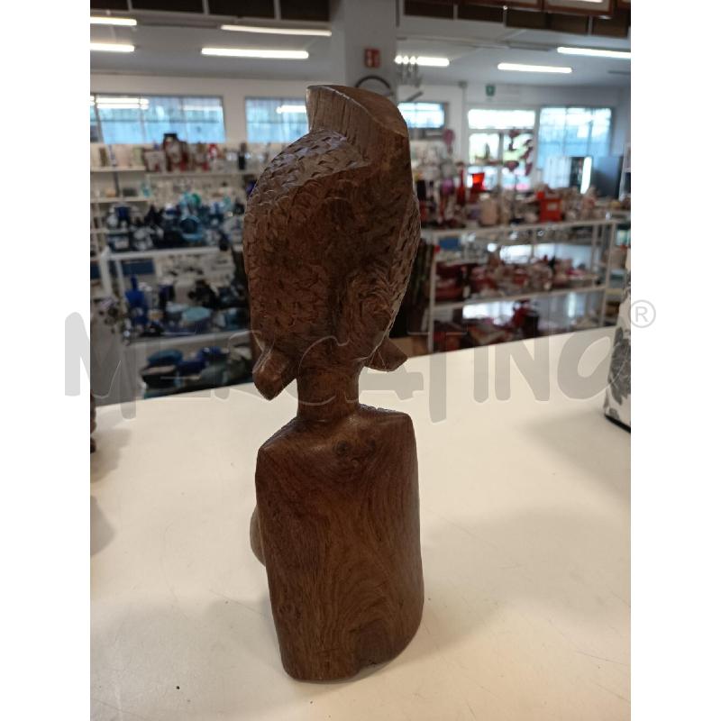 SCULTURA ETNICA LEGNO INTARSI BIANCHI DONNA  | Mercatino dell'Usato Roma rebibbia 3