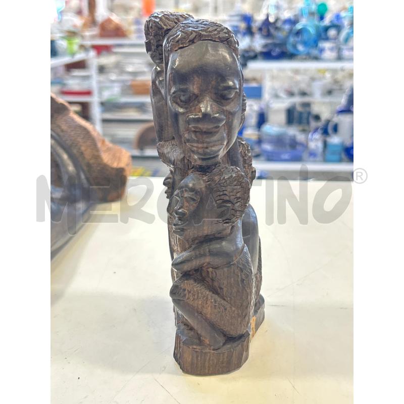 SCULTURA LEGNO DONNA BAMBINI | Mercatino dell'Usato Roma rebibbia 1