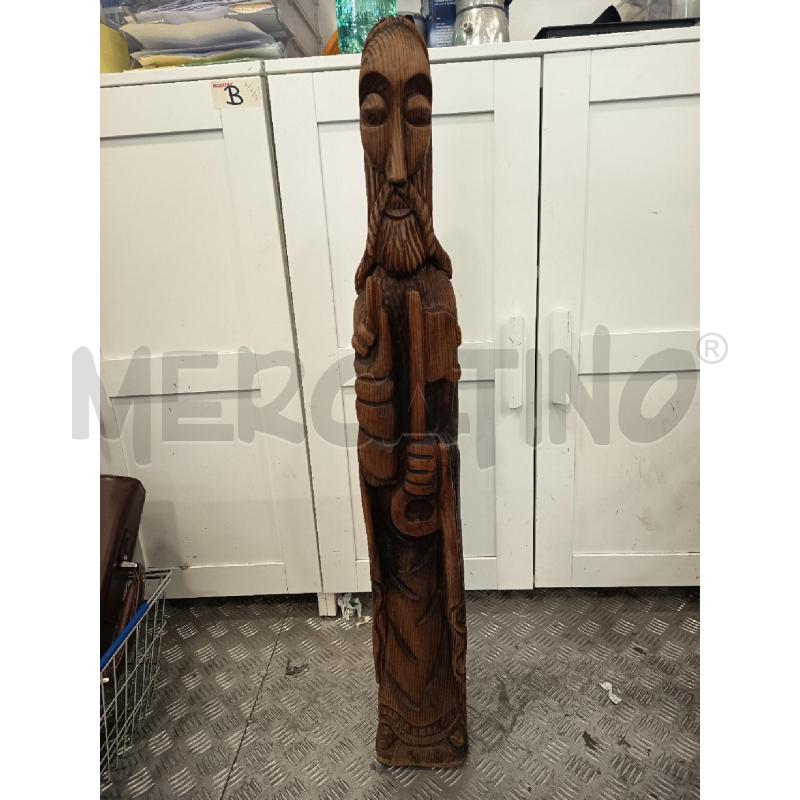 SCULTURA LEGNO SAN PAOLO H91 CM | Mercatino dell'Usato Roma rebibbia 1