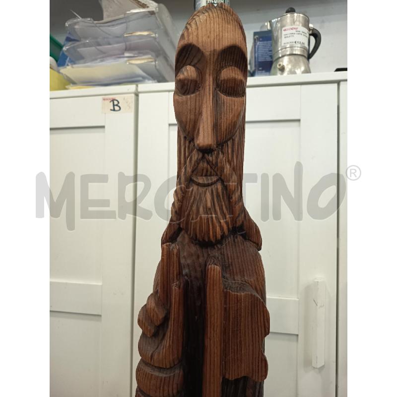 SCULTURA LEGNO SAN PAOLO H91 CM | Mercatino dell'Usato Roma rebibbia 2