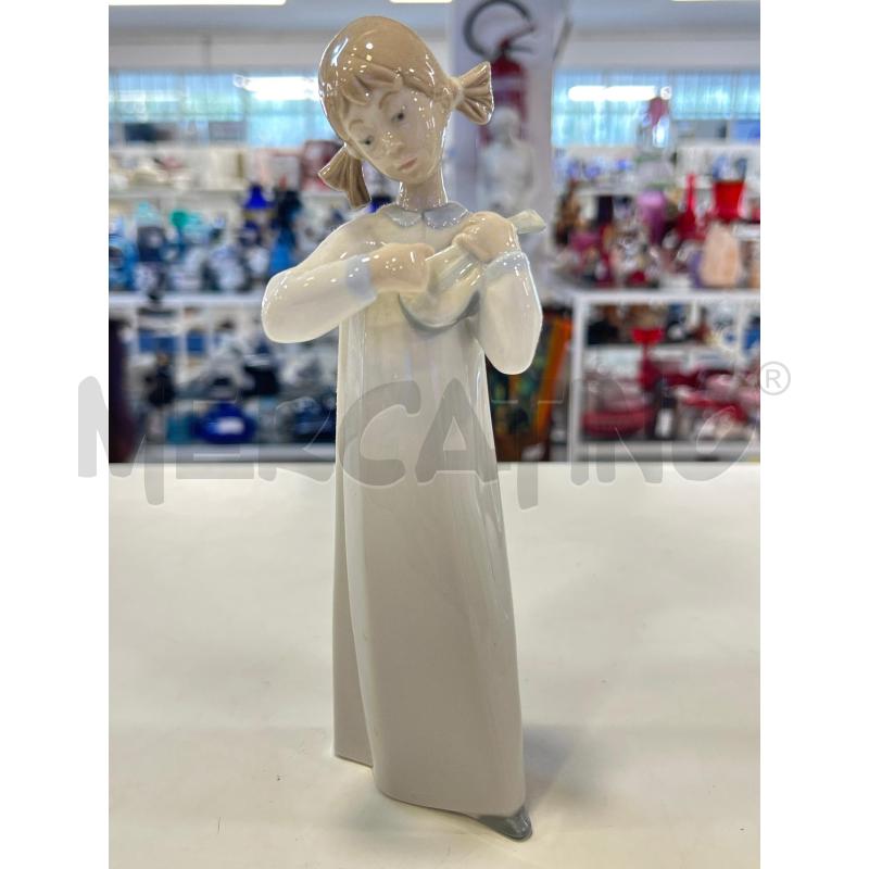 SCULTURA PICCOLA LLADRO RAGAZZA CON MANDOLINO | Mercatino dell'Usato Roma rebibbia 1