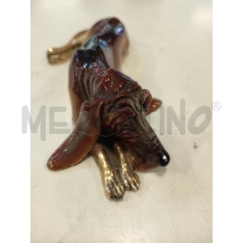 SCULTURA PICCOLA MET CANE MARRONE SDRAIATO | Mercatino dell'Usato Roma rebibbia 3