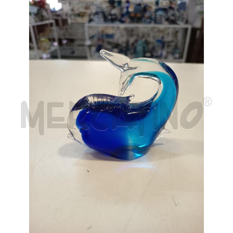 SCULTURA PICCOLA PESCE VETRO BLU | Mercatino dell'Usato Roma rebibbia 1