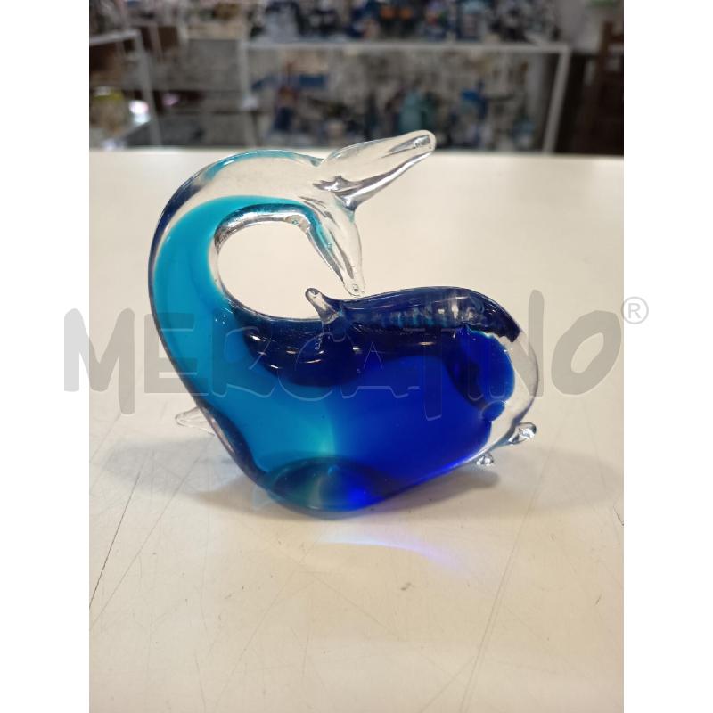 SCULTURA PICCOLA PESCE VETRO BLU | Mercatino dell'Usato Roma rebibbia 2