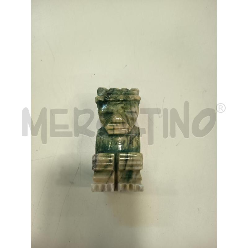 SCULTURA PICCOLA PIETRA VERDE UOMO SEDUTO | Mercatino dell'Usato Roma rebibbia 1