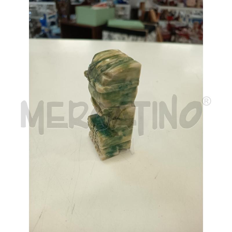 SCULTURA PICCOLA PIETRA VERDE UOMO SEDUTO | Mercatino dell'Usato Roma rebibbia 2