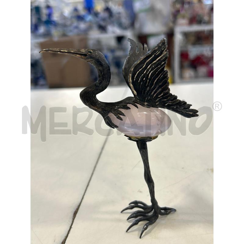 SCULTURA PICCOLA UCCELLO ARG PIETRA ROSA LUIGI SIGNORINI | Mercatino dell'Usato Roma rebibbia 1