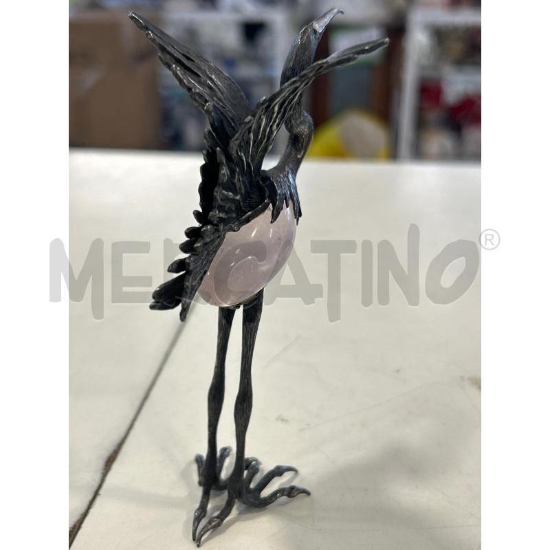 SCULTURA PICCOLA UCCELLO ARG PIETRA ROSA LUIGI SIGNORINI | Mercatino dell'Usato Roma rebibbia 2