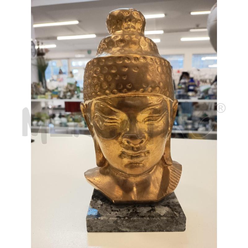 SCULTURA TESTA DORATA BASE MARMO | Mercatino dell'Usato Roma rebibbia 1