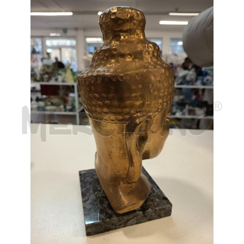 SCULTURA TESTA DORATA BASE MARMO | Mercatino dell'Usato Roma rebibbia 2