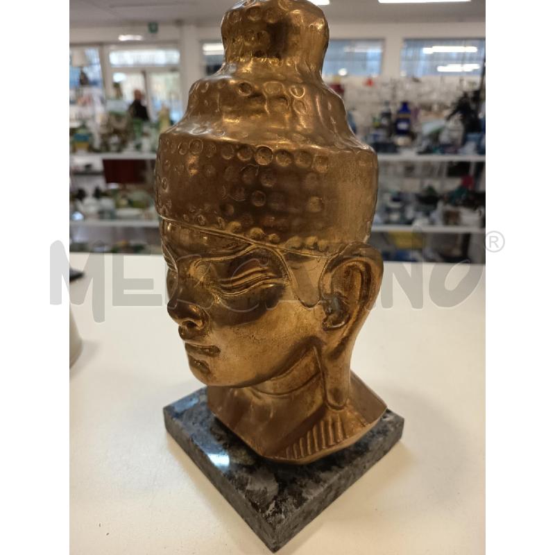 SCULTURA TESTA DORATA BASE MARMO | Mercatino dell'Usato Roma rebibbia 4