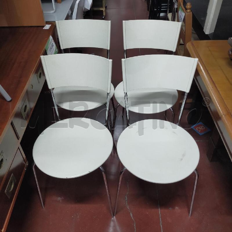 SEDIE CIACCI PZ. 4 BIANCHE PLASTICA  | Mercatino dell'Usato Roma rebibbia 1