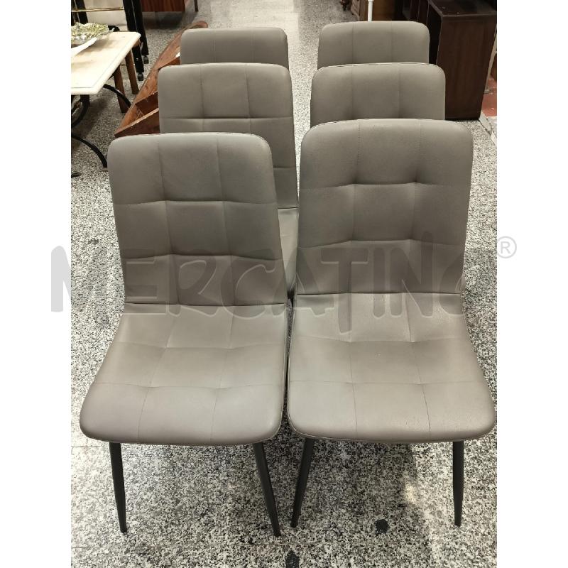 SEDIE PZ. 6 SIMILPELLE GRIGIO | Mercatino dell'Usato Roma rebibbia 1