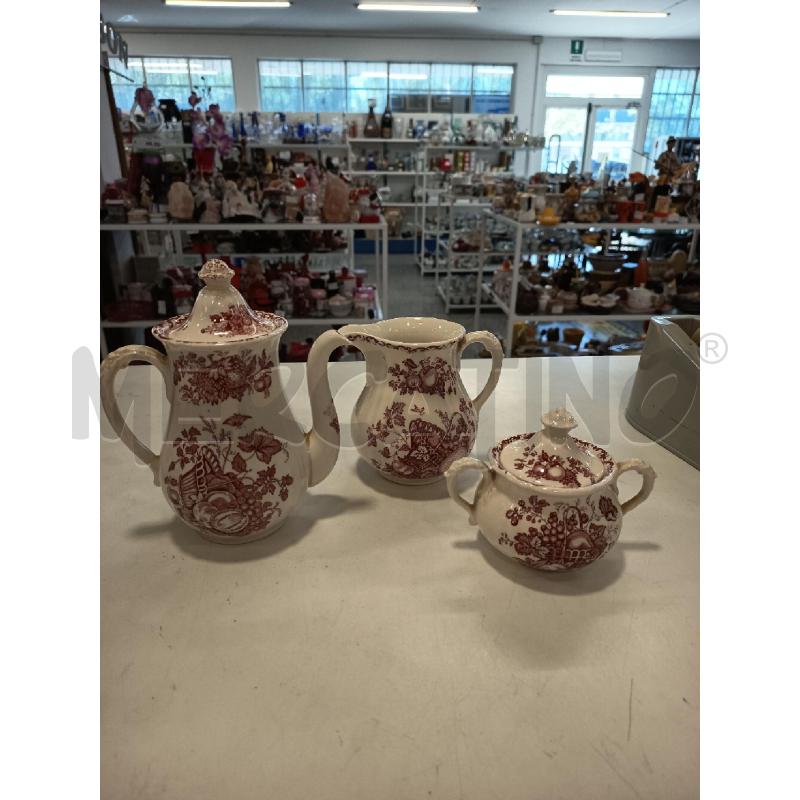 SERVIZIO  CAFFE 3 PEZZI CERAMICA INGLESE DIS ROSSI  | Mercatino dell'Usato Roma rebibbia 1