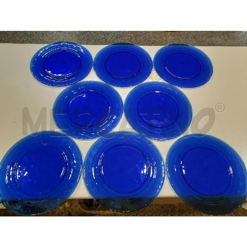 SOTTO PIATTI VETRO MURANO BLU GUIDO FERRO 8PZ | Mercatino dell'Usato Roma rebibbia 1