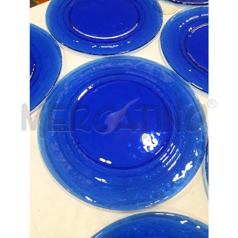 SOTTO PIATTI VETRO MURANO BLU GUIDO FERRO 8PZ | Mercatino dell'Usato Roma rebibbia 3