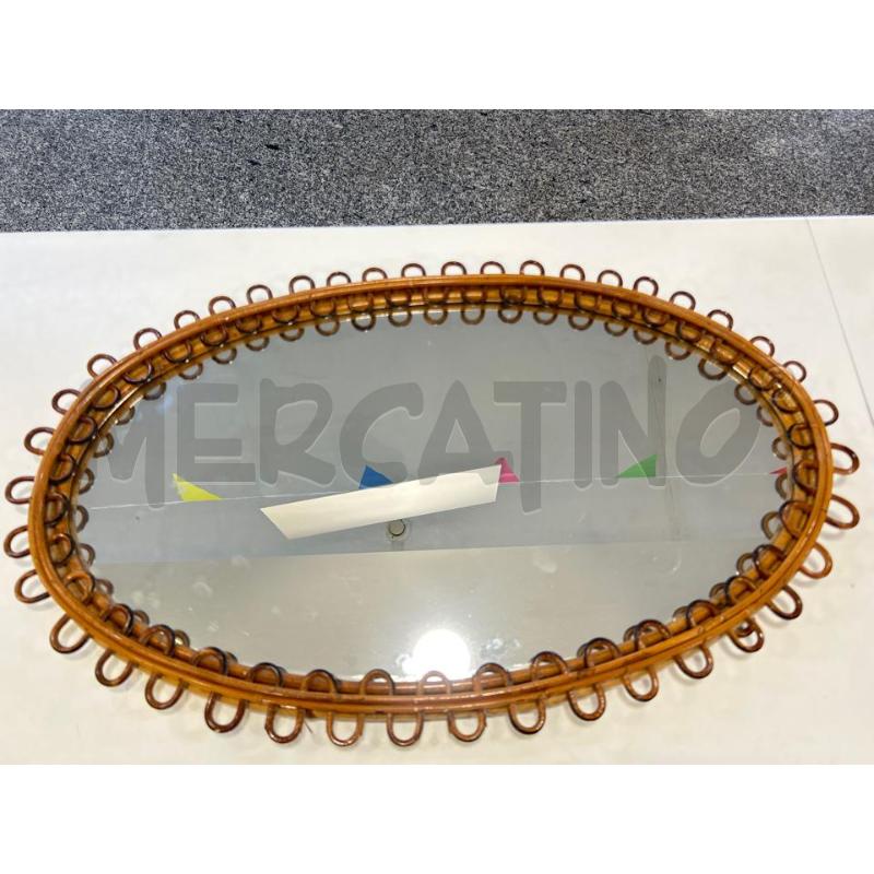 SPECCHIO OVALE BAMBOO ANNI 60' | Mercatino dell'Usato Roma rebibbia 1