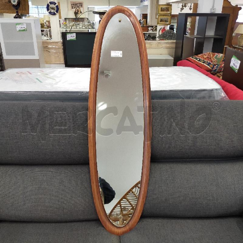 SPECCHIO OVALE TEAK | Mercatino dell'Usato Roma rebibbia 1