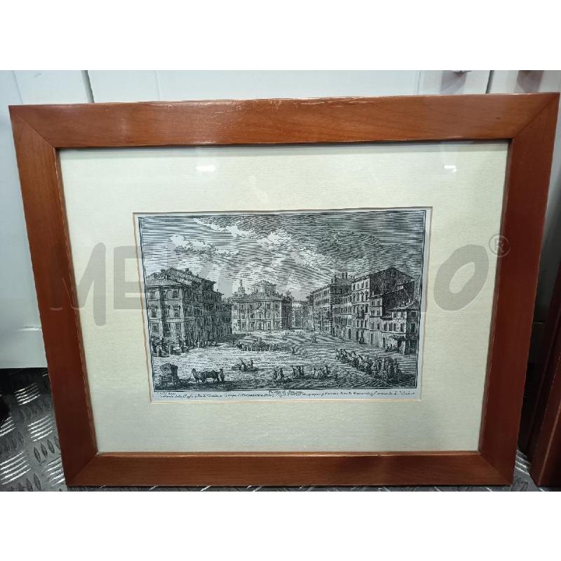 STAMPA B/N PIAZZA DI SPAGNA C LEGNO 52X42 | Mercatino dell'Usato Roma rebibbia 1