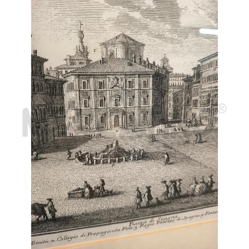 STAMPA B/N PIAZZA DI SPAGNA C LEGNO 52X42 | Mercatino dell'Usato Roma rebibbia 2