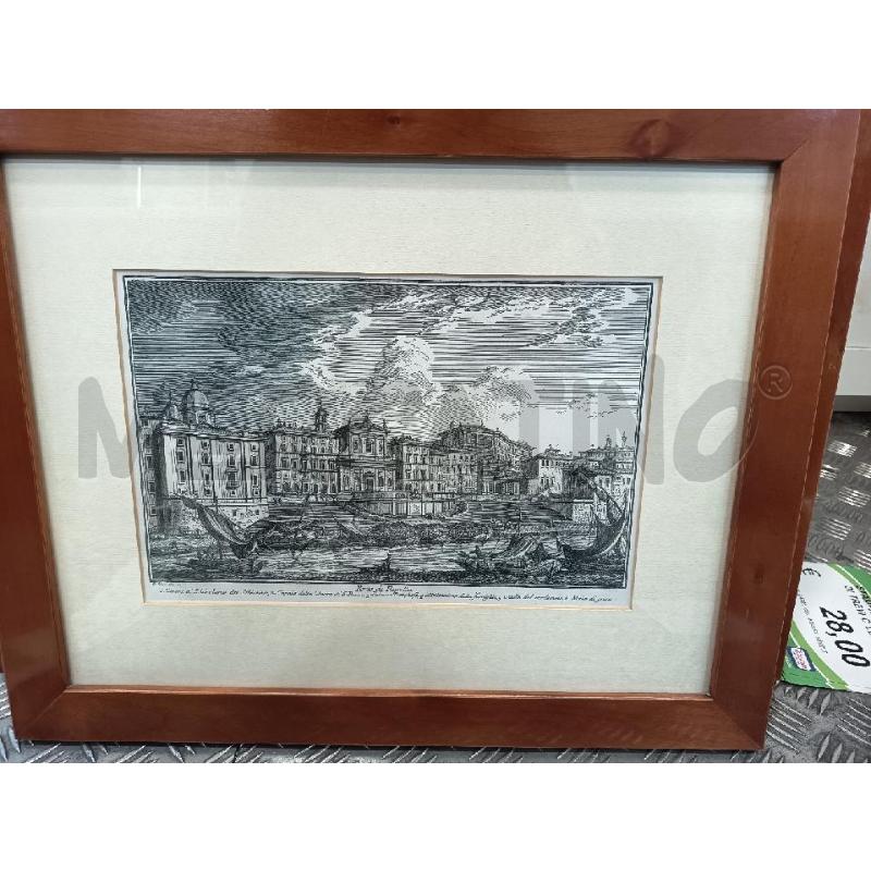 STAMPA B/N PORTO DI RIPETTA C LEGNO 52X42 | Mercatino dell'Usato Roma rebibbia 1