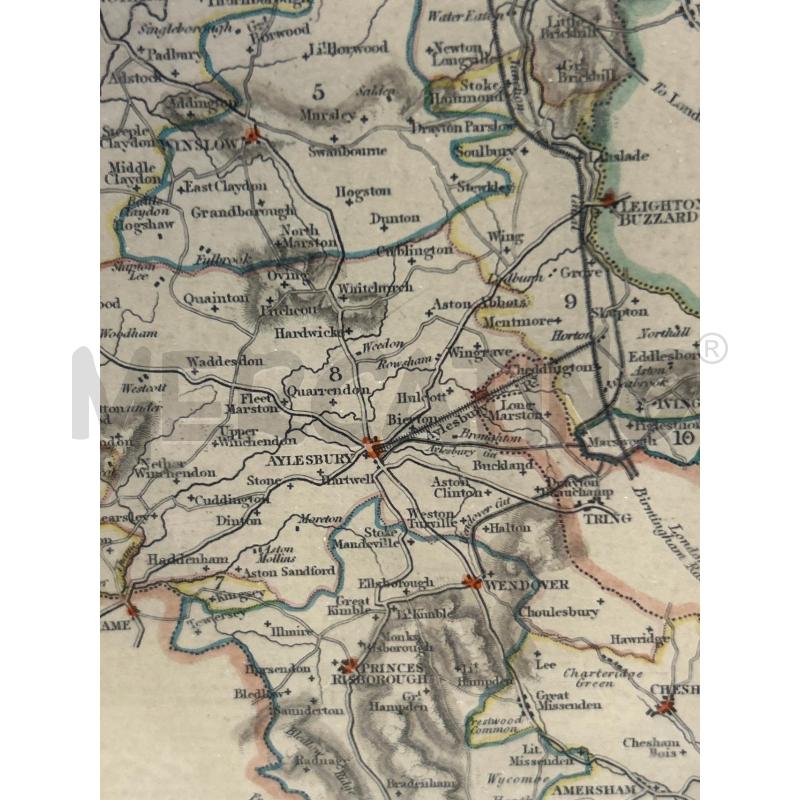 STAMPA CARTINA COLORI BUCKONGHAMSHIRE | Mercatino dell'Usato Roma rebibbia 2