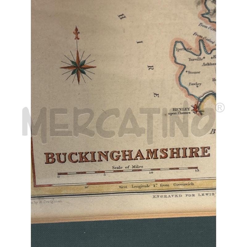 STAMPA CARTINA COLORI BUCKONGHAMSHIRE | Mercatino dell'Usato Roma rebibbia 3