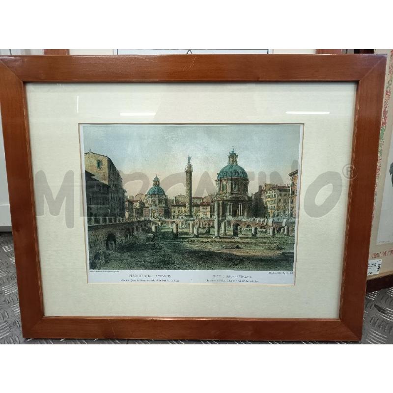 STAMPA COLORI PIAZZA TRAIANA C LEGNO 61X49 | Mercatino dell'Usato Roma rebibbia 1