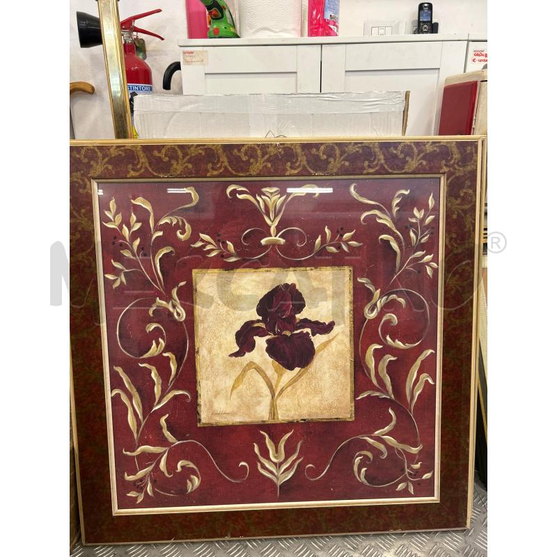 STAMPA FIORE ROSSO C FLOREALE 72X72 | Mercatino dell'Usato Roma rebibbia 1
