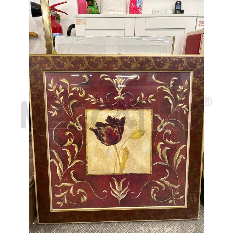 STAMPA FIORE ROSSO C FLOREALE 72X72 | Mercatino dell'Usato Roma rebibbia 1