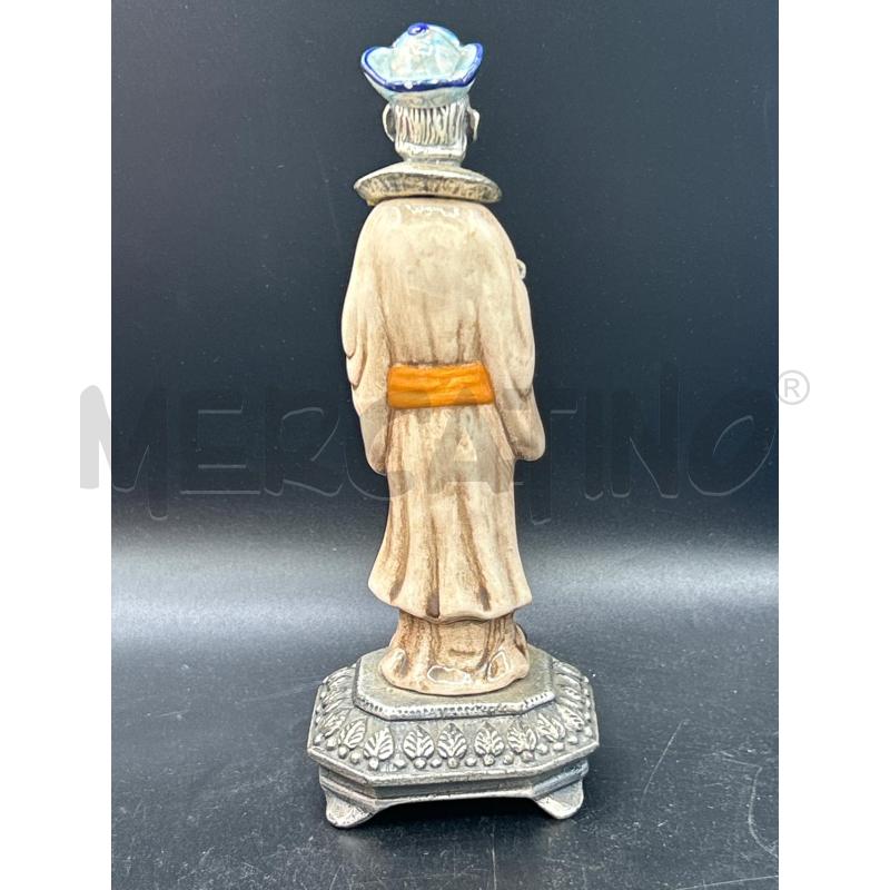 STATUINA UOMO SAGGIO ORIENTALE BASE PELTRO | Mercatino dell'Usato Roma rebibbia 2