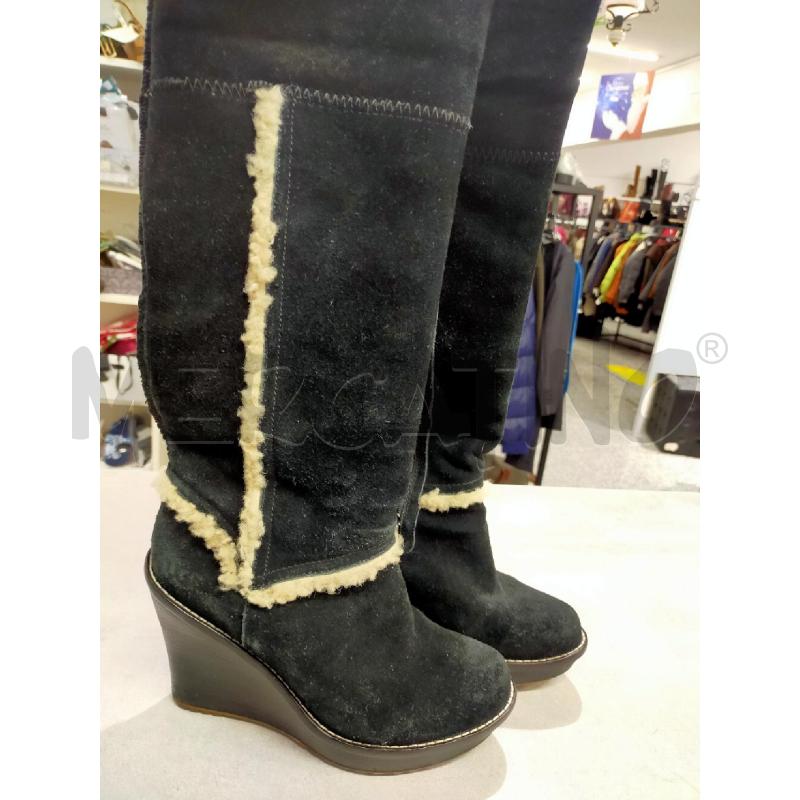 STIVALI DONNA UGG LUNGHI NERO CAMOSCIO/PECORELLA DA RIV TG38 | Mercatino dell'Usato Roma rebibbia 3