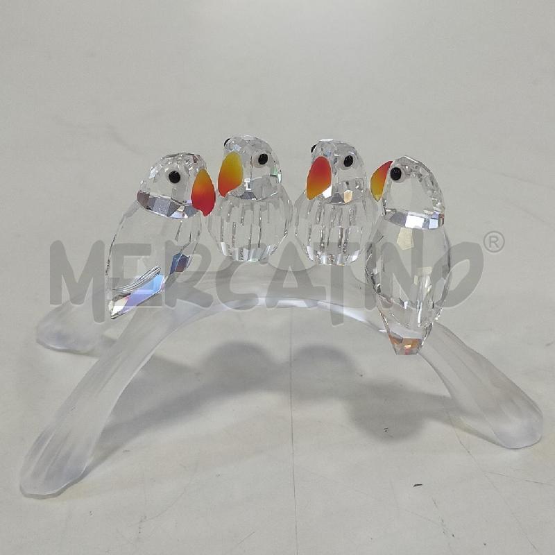 SWAROVSKI PAPPAGALLINI SU TRESPOLO DA RIV | Mercatino dell'Usato Roma rebibbia 1