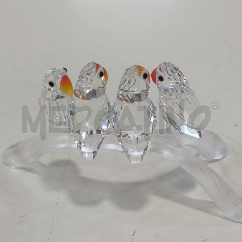SWAROVSKI PAPPAGALLINI SU TRESPOLO DA RIV | Mercatino dell'Usato Roma rebibbia 2
