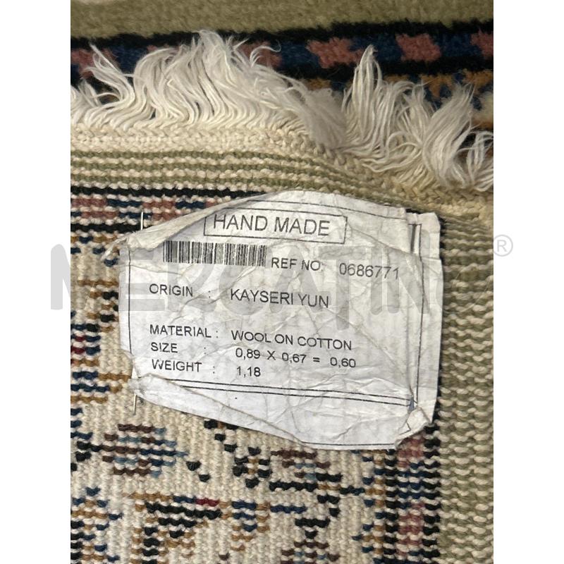 TAPPETO KAYSERI YUN VERDE BIANCO 89X67 | Mercatino dell'Usato Roma rebibbia 3