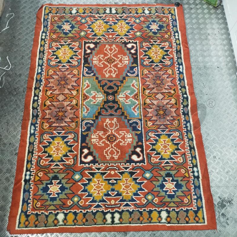 TAPPETO MISTO COTONE ARANCIO GIALLO BLU 195X137 | Mercatino dell'Usato Roma rebibbia 1