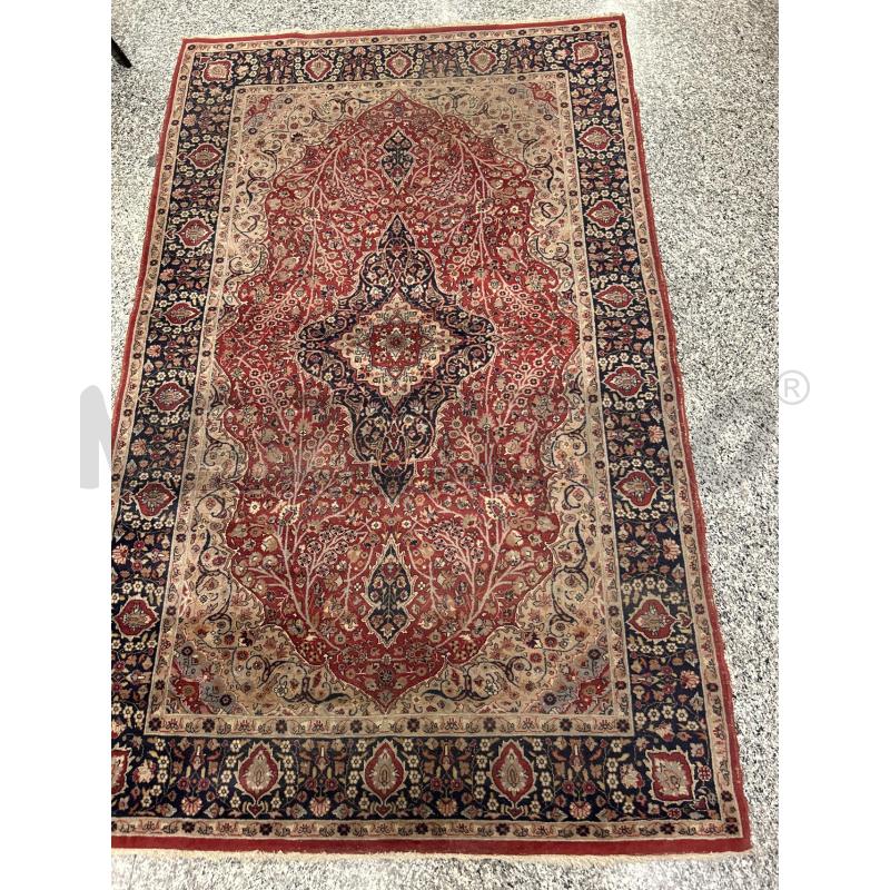 TAPPETO ROSSO BLU RETT FIORI | Mercatino dell'Usato Roma rebibbia 1