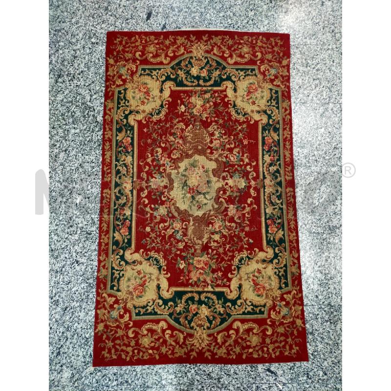TAPPETO SCENDILETTO ROSSO VERDE FLOREALE 88X149 | Mercatino dell'Usato Roma rebibbia 1
