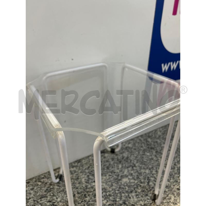 TAVOLINO POSTMODERNO ALLUMINIO BIANCO TOP PLEXIGLASS | Mercatino dell'Usato Roma rebibbia 2