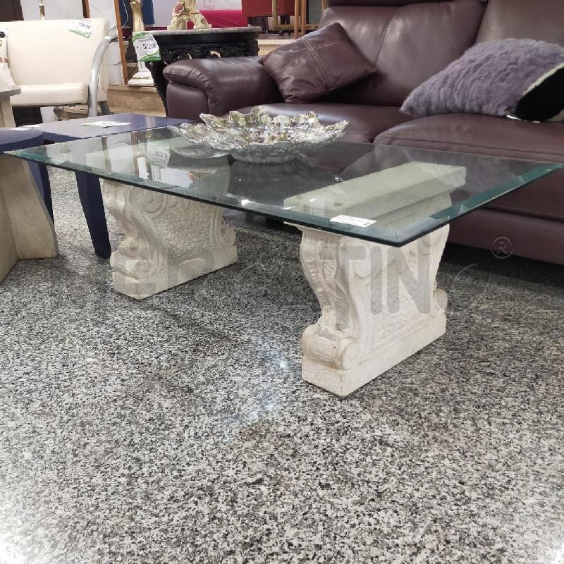 TAVOLINO SALOTTO BASE PIETRA PIANO CRISTALLO | Mercatino dell'Usato Roma rebibbia 2