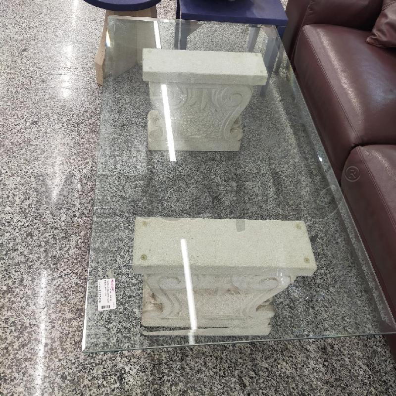 TAVOLINO SALOTTO BASE PIETRA PIANO CRISTALLO | Mercatino dell'Usato Roma rebibbia 3