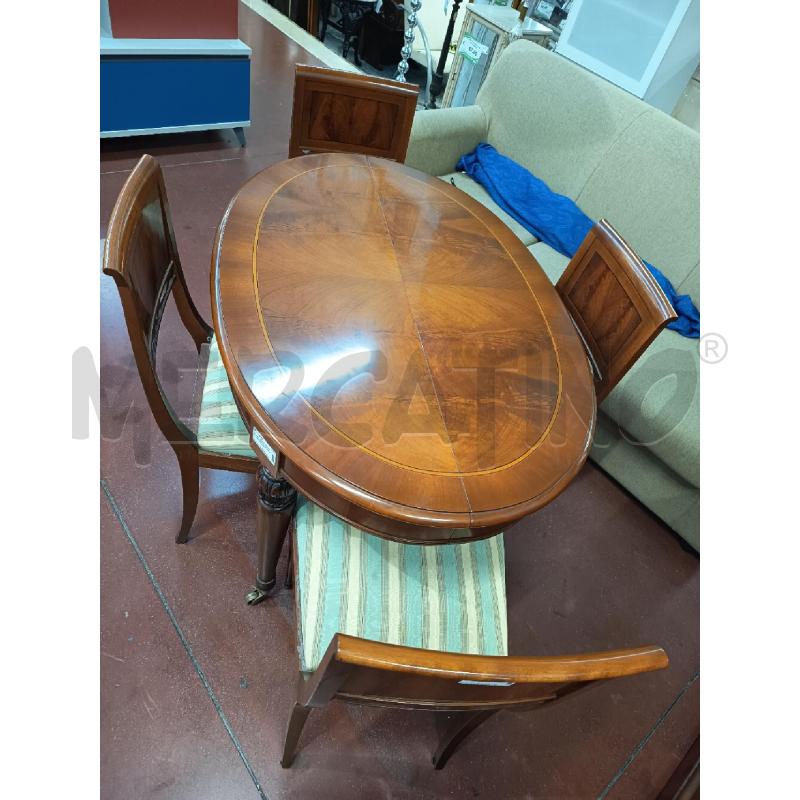 TAVOLO INTARS.OVALE ALL +4 SEDIE/2 PROL. | Mercatino dell'Usato Roma rebibbia 1